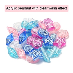 50G 5 Colors Craft Style Transparent Acrylic Beads&nbsp;TACR-YW0001-52