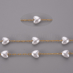 Handmade ABS Plastic Imitation Pearl Beaded Chains&nbsp;STAS-T052-39G