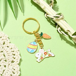 Easter Egg & Rabbit & Carrot Alloy Enamel Pendant Keychain&nbsp;KEYC-JKC00580-03