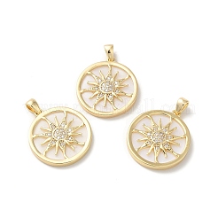 Natural White Shell Sun Pendants&nbsp;BSHE-Z003-08G