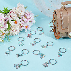 12Pcs 6 Styles 201 Stainless Steel Keychain&nbsp;KEYC-GO00017