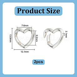 2Pcs 925 Sterling Silver Spring Gate Rings&nbsp;STER-PH0004-05