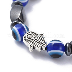 Evil Eye Resin Beads Stretch Bracelets&nbsp;BJEW-JB04460