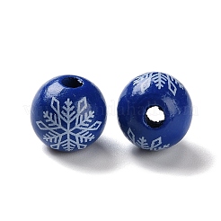 Printed Wood European Beads&nbsp;WOOD-Z002-08B