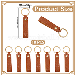 10Pcs PU Leather Keychain&nbsp;KEYC-CL0001-19