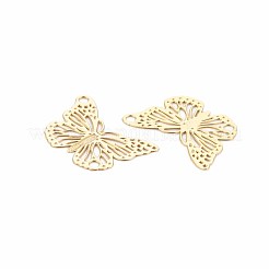 Rack Plating 304 Stainless Steel Filigree Connerctor Charms&nbsp;STAS-T057-48G