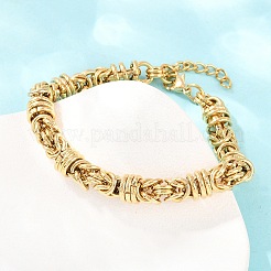 304 Stainless Steel Byzantine Chain Bracelets for Women Men&nbsp;BJEW-H643-09G