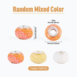 100Pcs Large Hole Resin European Beads&nbsp;OPDL-TA0001-06A