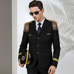 2Pcs Iron Chain Tassel Epaulettes&nbsp;FIND-HY0002-70