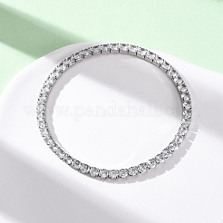 304 Stainless Steel with Clear Cubic Zirconia Link Chain Bracelets for Women&nbsp;BJEW-G754-02P