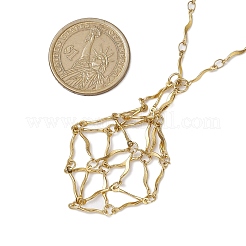 304 Stainless Steel Wavy Bar Link Chain Macrame Pouch Necklace Making&nbsp;NJEW-JN05064-03