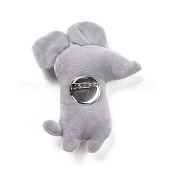 Chinese Zodiac Sign Mouse Cotton & Non-Woven & Velvet Fabric Brooch&nbsp;JEWB-A003-04