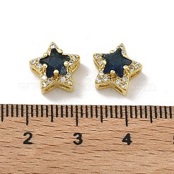Brass Micro Pave Cubic Zirconia Slide Charms&nbsp;KK-D226-02G
