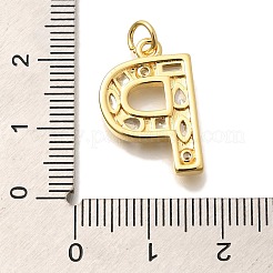 Brass Micro Pave Clear Cubic Zirconia Pendants&nbsp;KK-G521-01G-P
