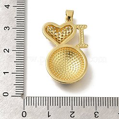 Rack Plating Brass with Cubic Zirconia Pendants and Enamel&nbsp;KK-Z086-04G