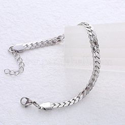 Amie Lunbi Men's Silver Titanium Steel Chain Bracelet Simple Jewelry&nbsp;AK6529