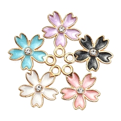 50Pcs 5 Colors Alloy Enamel Pendants&nbsp;ENAM-CJ0002-39