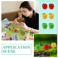 60Pcs 3 Colors Christmas Resin 3D Apple Display Decorations&nbsp;AJEW-CA0004-14