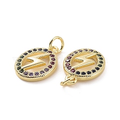Brass Micro Pave Colorful Cubic Zirconia Pendants&nbsp;KK-E068-VF154