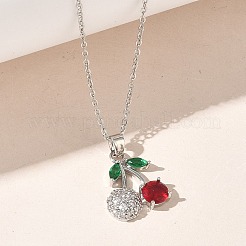Brass & Cubic Zirconia Pendant Necklaces&nbsp;SA-CBA7E55-03P-02