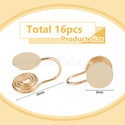 16Pcs Brass Spiral Pad Ear Cuff Findings&nbsp;EJEW-HS0001-24G