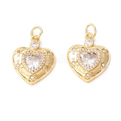 Brass Micro Pave Clear Cubic Zirconia Charms&nbsp;ZIRC-Z019-08G-NR