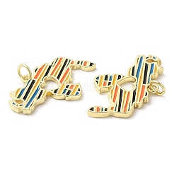 Brass Enamel Pendants&nbsp;KK-K332-34G-01