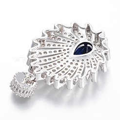Flower Micro Pave Cubic Zirconia Big Pendants&nbsp;KK-E671-34B-P