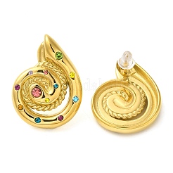 Snail 304 Stainless Steel Stud Earrings&nbsp;EJEW-D104-02G-02
