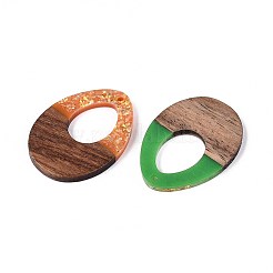 Opaque Resin and Walnut Wood Pendants&nbsp;RESI-T060-15M