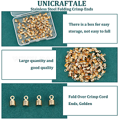 100Pcs 304 Stainless Steel Folding Crimp Ends&nbsp;STAS-UN0041-16