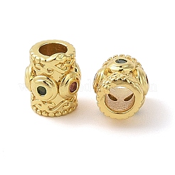 Rack Plating Brass Micro Pave Cubic Zirconia Tube Beads&nbsp;KK-E113-02G