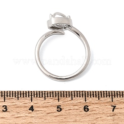 Brass Micro Pave Cubic Zirconia Cuff Open Rings for Women&nbsp;RJEW-L343-01P-02