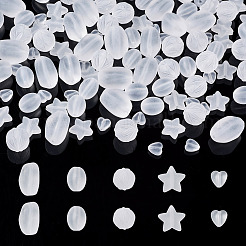 100Pcs 5 Style Transparent Frosted Acrylic Beads&nbsp;FACR-PJ0001-02