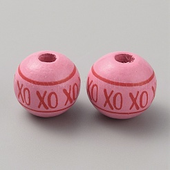 Printed Wood European Beads&nbsp;WOOD-CJC0011-05
