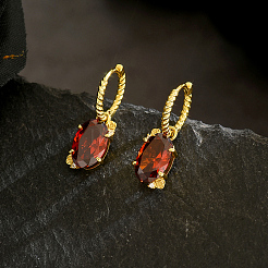 Brass Oval Hoop Earrings&nbsp;IY4111
