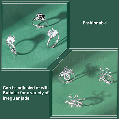 6Pcs 3 Style Adjustable Brass Finger Ring Components&nbsp;KK-PH0005-22