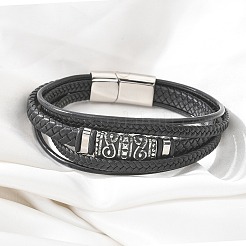 Braided Microfiber Leather Multi-strand Bracelets&nbsp;BJEW-Q010-08A