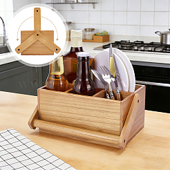 Rectangle Wood Multi-Compartment Tableware Storage Basket&nbsp;AJEW-WH0817-179