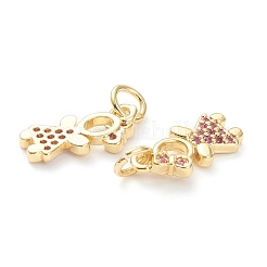 Brass Micro Pave Cubic Zirconia Pendants&nbsp;ZIRC-J041-16D