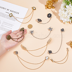 8Pcs 8 Styles Alloy Rhinestone Chain Hat Pin&nbsp;JEWB-ME0001-07