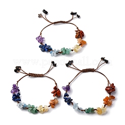 Adjustable Natural Chakra Gemstone Braided Bead Bracelets for Women&nbsp;BJEW-U035-02H