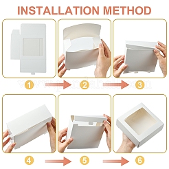8Pcs Square Foldable Creative Cardboard Box&nbsp;CON-YW0001-77