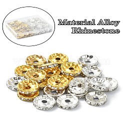 120Pcs 2 Colors Alloy Rhinestone Spacer Beads&nbsp;ALRI-YW0001-23