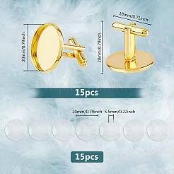 DIY Blank Dome Brass Cufflink Making Kits&nbsp;BUTT-DC0001-14