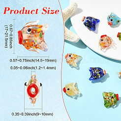 12Pcs 6 Colors Handmade Lampwork Beads&nbsp;LAMP-CJ0002-83