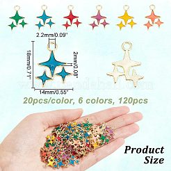 120Pcs 6 Colors Alloy Enamel Pendants&nbsp;ENAM-AR0001-45