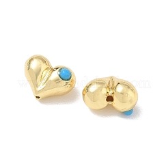 Brass Heart Beads&nbsp;KK-D289-06G