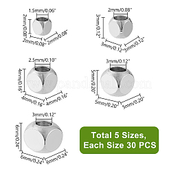 150Pcs 5 Styles 304 Stainless Steel Beads&nbsp;STAS-GA0001-69