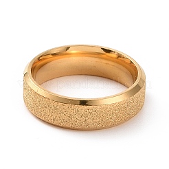 Textured 201 Stainless Steel Plain Band Ring for Women&nbsp;RJEW-I089-16G